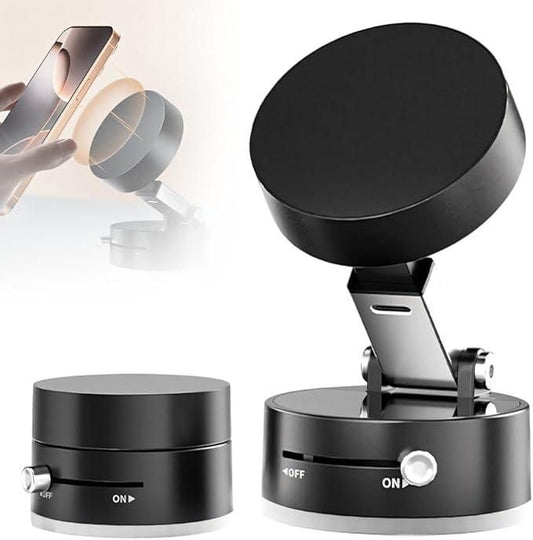 Vacuum Magnetic Suction Phone Holder – 360° Rotating,
