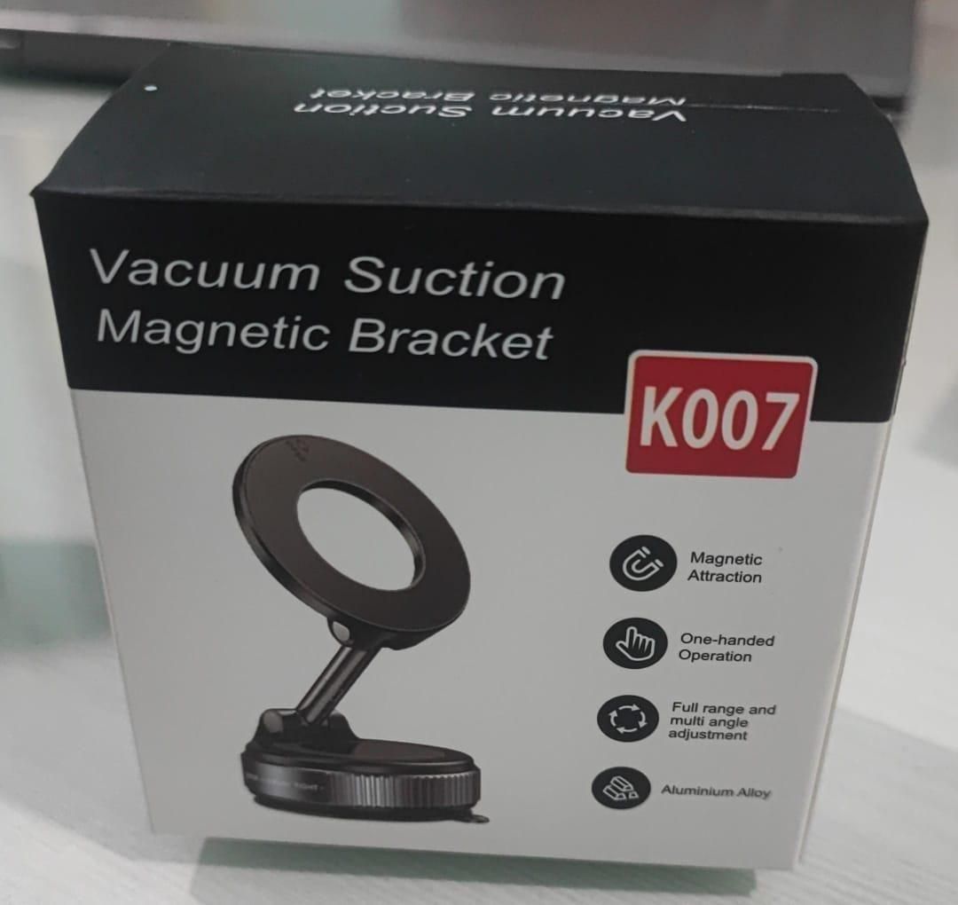 Vacuum Suction Magnetic Phone Bracket – 360° Adjustable, Strong Grip Holder for Car, Desk & Kitchen Use