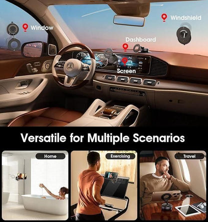 Vacuum Suction Magnetic Phone Bracket – 360° Adjustable, Strong Grip Holder for Car, Desk & Kitchen Use