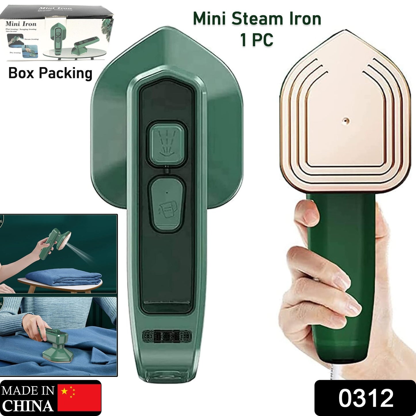 Mini Steam Iron – Portable Handheld Garment Steamer | Quick Wrinkle Remover for Home & Travel