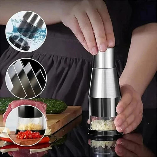 "Premium Stainless Steel Garlic Chopper – Effortless, Rust-Free Cutting for Faster Cooking!"