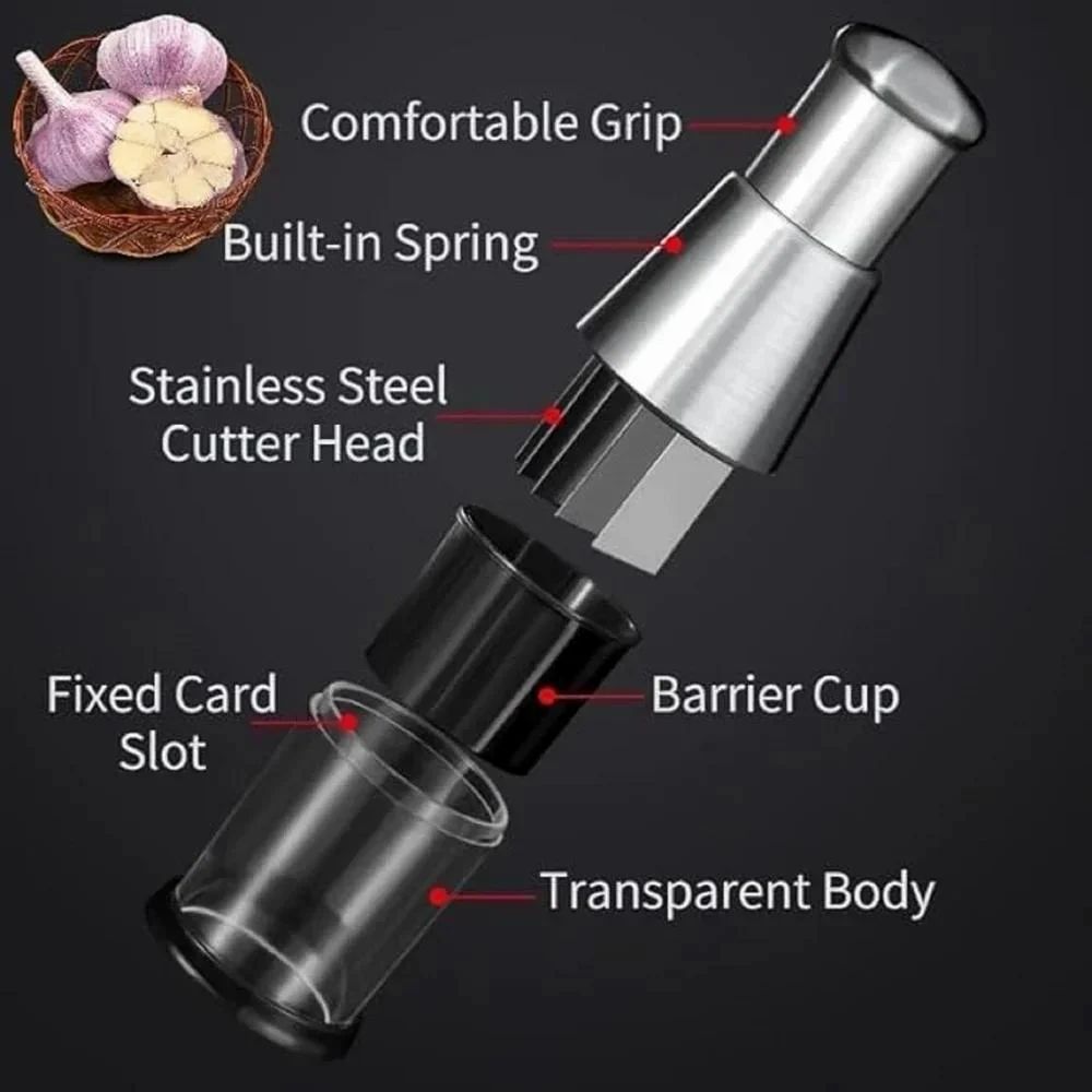 "Premium Stainless Steel Garlic Chopper – Effortless, Rust-Free Cutting for Faster Cooking!"