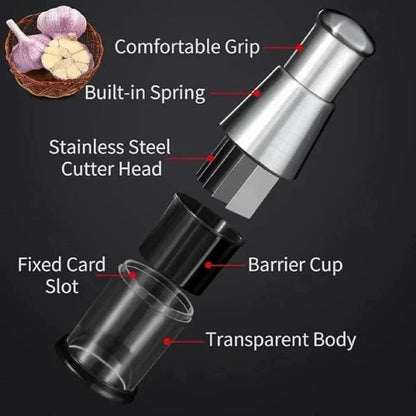 "Premium Stainless Steel Garlic Chopper – Effortless, Rust-Free Cutting for Faster Cooking!"