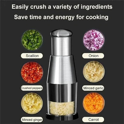 "Premium Stainless Steel Garlic Chopper – Effortless, Rust-Free Cutting for Faster Cooking!"
